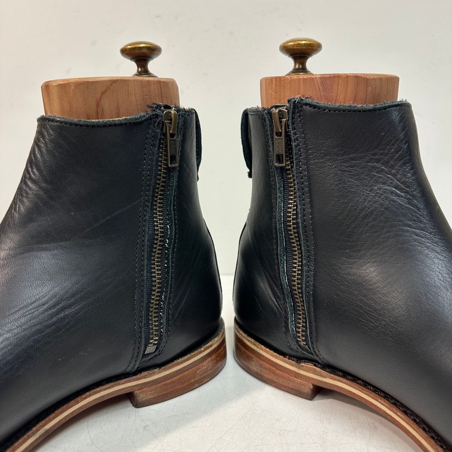 Excellent Rancourt & Co. X Helm Pablo Zip Moto Ankle Boot Black Made In Usa 7 D — image 8 of 8